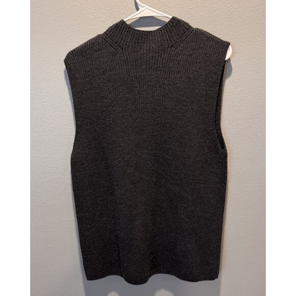 Talbots 100% Merino Wool Full-Zip Sweater Vest Gray Size S Women's Made in Italy - Picture 2 of 4